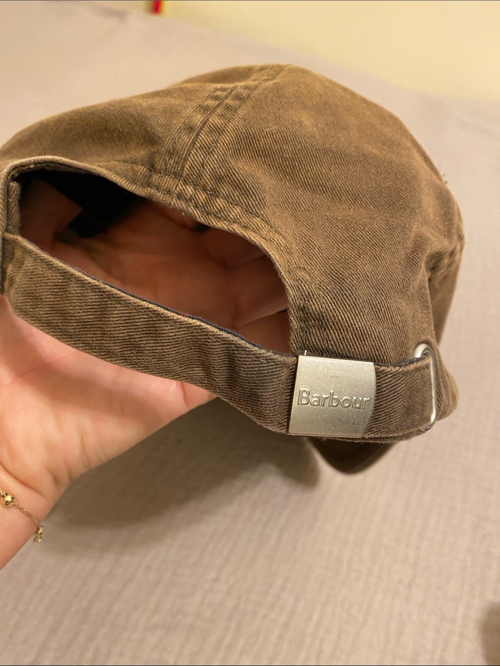 Barbour Brown Cotton Twill Cap with Embroidered Crest - Picture 5 of 5